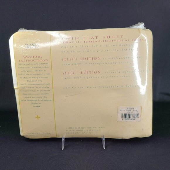 Westpoint Stevens Twin Flat Sheet Yellow Gingham Blend Cottagecore‎ Vtg New READ - Picture 2 of 10